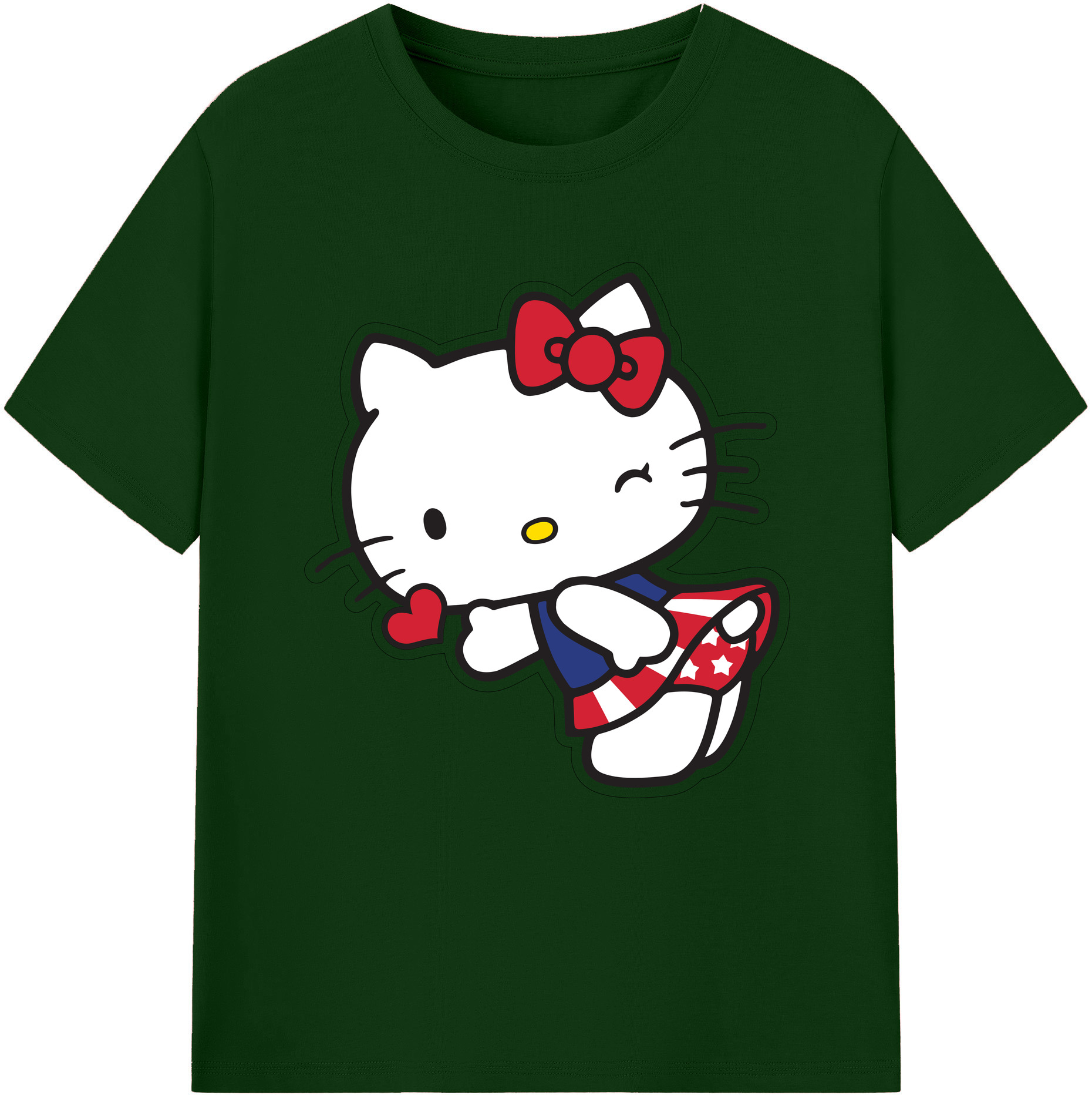 （画像用） Hello Kitty ハローキティ 綿100％半袖Tシャツ（フロントプリント）